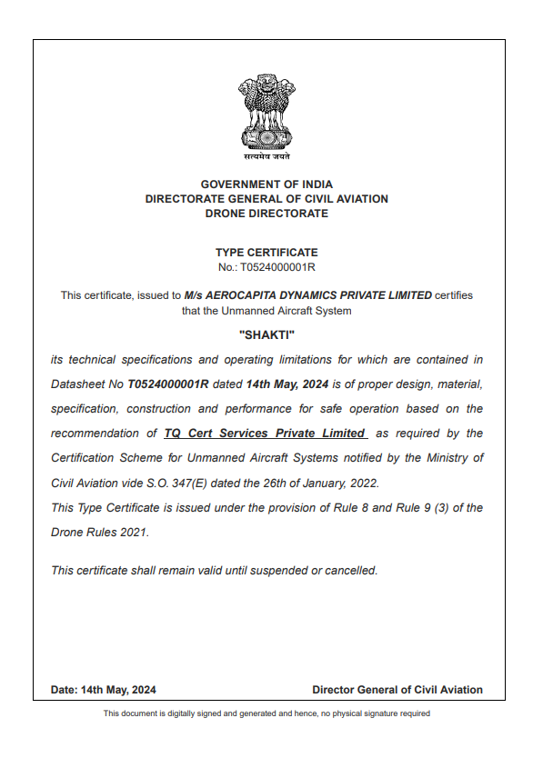 Type Certificate document preview